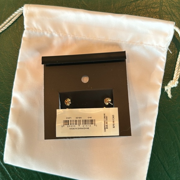 COACH MUSHROOM CHARM HUGGIE EARRING CV271 GD/GN - Picture 3 of 3